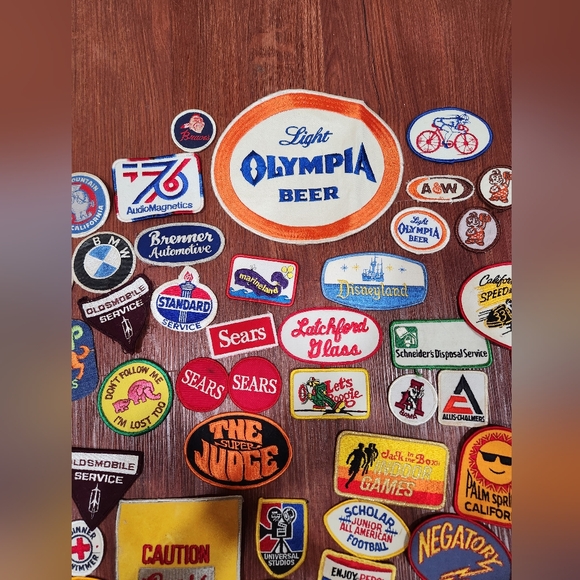 Vintage 70s 80s Patches Car Oil Disneyland Sears Beer Soda Boy Scouts Motorcycle - Picture 7 of 7